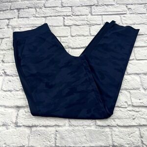 Athleta Navy Blue Camo Athletic Pants Ribbed Side Stripe Tall Size 6T